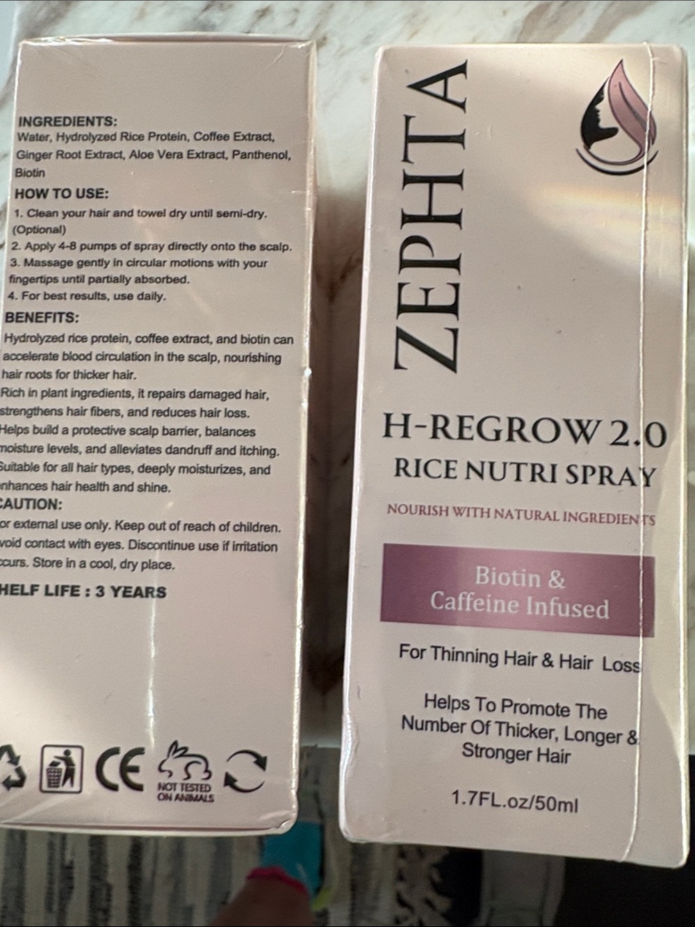 Zephta for hair H- REGROW Rice Nutri Spray 1.7 oz. Lot of 2 - Picture 4 of 4